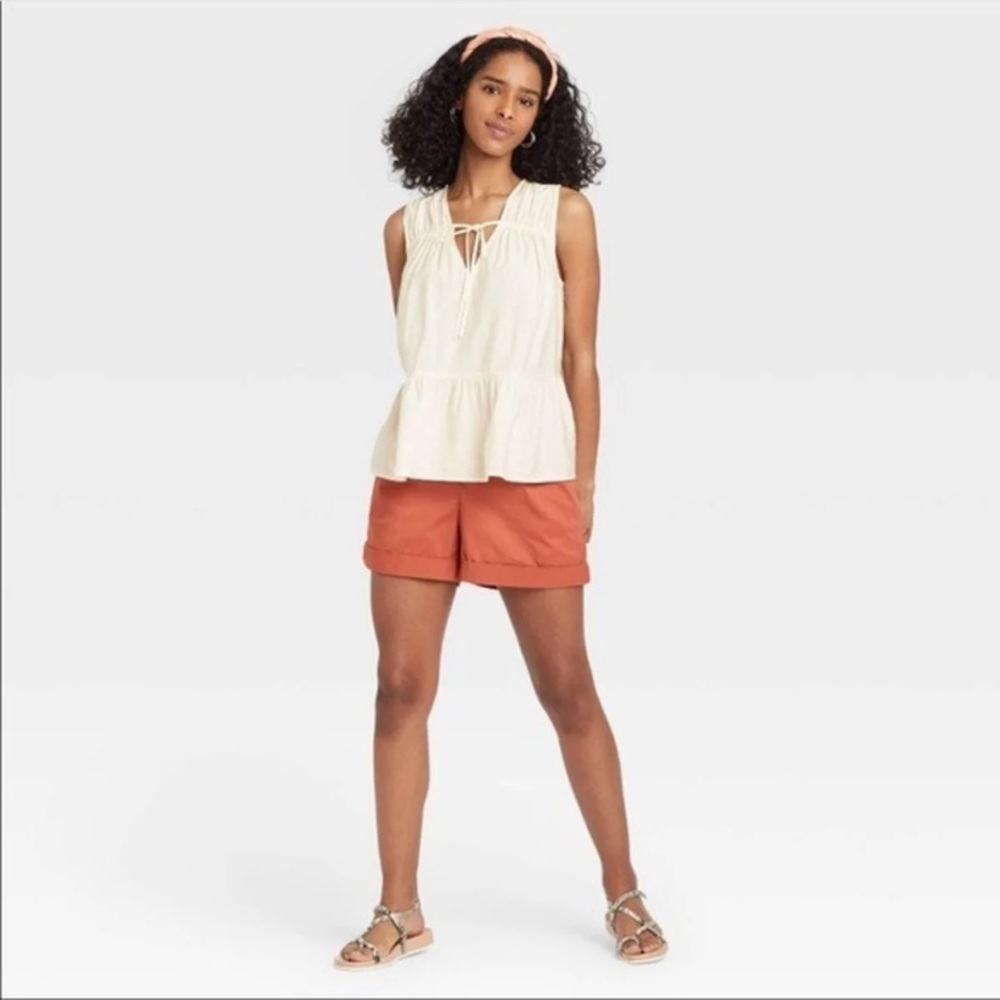 NWT | A New Day | Smocked Ruffle Bottom Tank - Mango Berry Sz S NEW! 🏷 - Picture 6 of 8